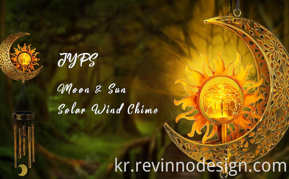 Sun Moon Solar Wind Chimes 